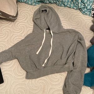 cropped gray hoodie small